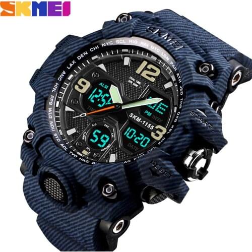 SKMEI Outdoor Sport Watch Men 5Bar Waterproof Military Camouflage Watches Dual Display Wristwatches relogio masculino Clock Male