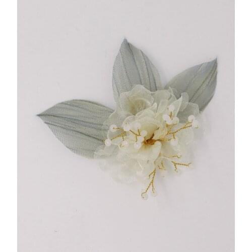 Sweetheart Headdress Metal Branch Mesh Leaf Flower Hairpin with Comb for Wedding Perform Studio Travel Prop Daily Life HP054