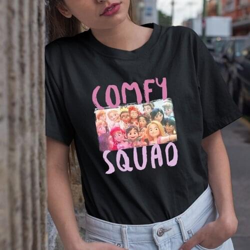 Disney Comfortable Women T-Shirt Vanellope Kawaii Printing Short Sleeve Summer New Products Color T Shirt Female Outdoor Casual