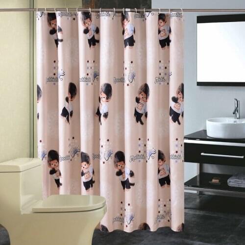 Cartoon Shower Curtains for Kids Bathroom Jinya Home Bear Print Polyester Fabric Grommet Waterproof Funny Farmhouse Curtain