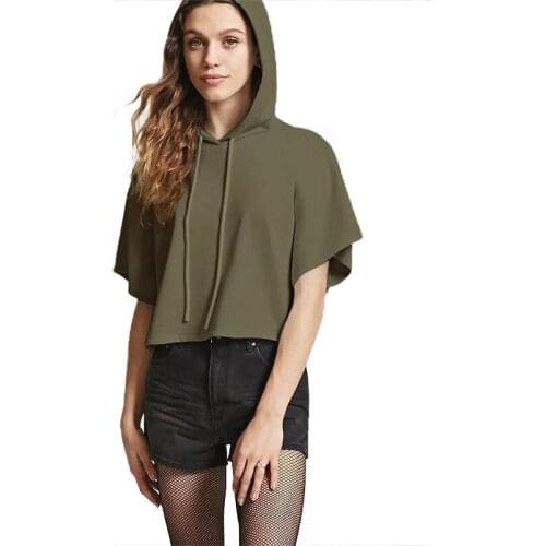 European Style Woman Tshirt Hooded Tee Top Female Casual Cool Girl Tshirt Harajuku T Shirt