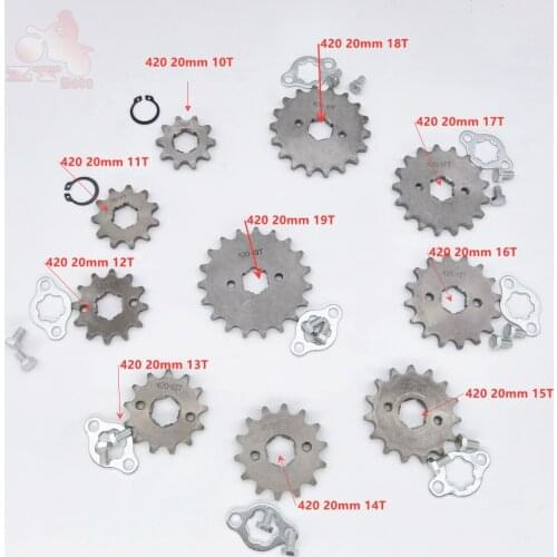 420 20mm 10T 11T 12T 13T 14T 15T 16T 17T 18T 19T 20T Engine Sprocket For Motorcycle ATV Dirt Pit Bike Go Kart 4 Wheeler Quad