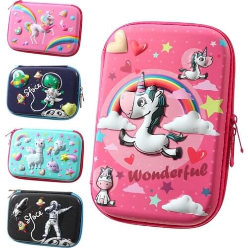 1 PC Cartoon Unicorn Pencil Case For Girls Cute Stationery Set Pen Bag Kids Gift School Supplies Office Make Up Cosmetic Bag