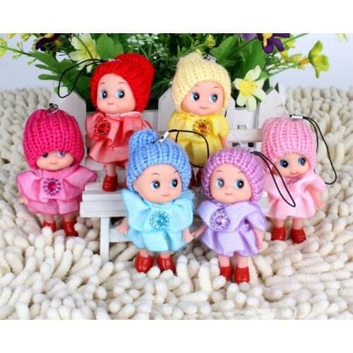 1PCS Mini Baby Girl Doll Best Toy Gift for Girl Confused Doll Key Chain Phone Pendant Ornament Christmas gifts Random Clolor