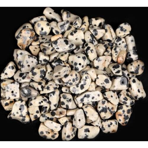 16 Inches Natural Irregular Black Spotted Stone Chips Gravel Beads For Jewelry Making DIY Bracelet Necklace Accessories