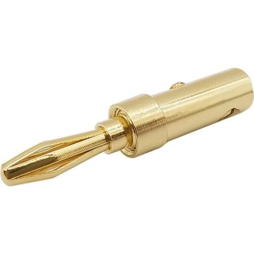 2Pcs/Lot 4mm Banana Plug Audio Amplifier Connector Gold-plated Double Screw no Welding Pure Copper Banana Plug Audio Wire Adapte
