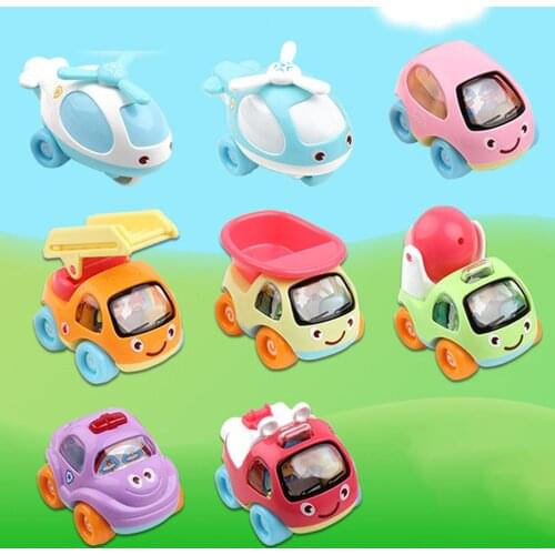 3/8Pcs Mini Cute Cartoon Inertial Car Truck Vehicle Set Kids Playing Toy Gift Mobile Vehicle Model Kid Mini Cars Kids Toys Gift