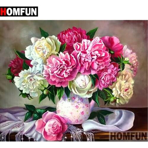 HOMFUN 5D DIY Diamond Painting Full Square/Round Drill "Flower bouquet" 3D Embroidery Cross Stitch gift Home Decor A01434