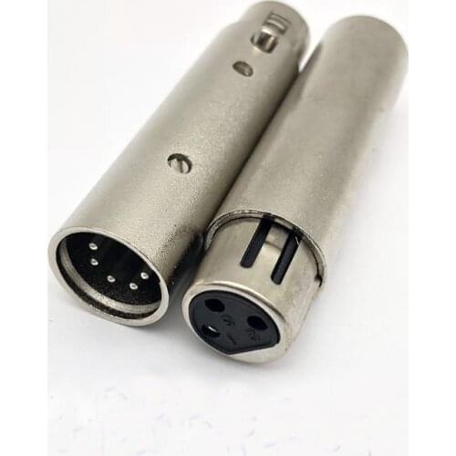 Free shipping 5PCS/Lots XLR 5 PIN MALE TO 3 PIN FEMALE 3pin Male to 5pin female DMX ADAPTER SOCKET CONVERTER