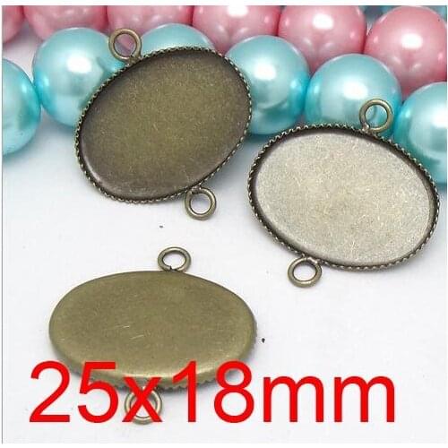 Free ship!!! Lead Free 200pcs/lot Inside size 25x18mm ancient bronze oval shape with ring Cameo Base Sett DIY pendant findings