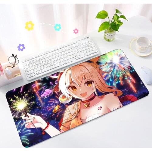 Genshin Impact 80x40cm Large Mouse Pad Gaming Accessories Laptop Gamers Non-slip Animation Mouse Pad Rubber Portable Mouse Pad