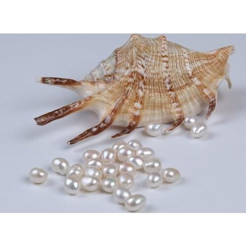 9mm White Baroque Shape Loose Beads Freshwater Pearl For Jewelry Making