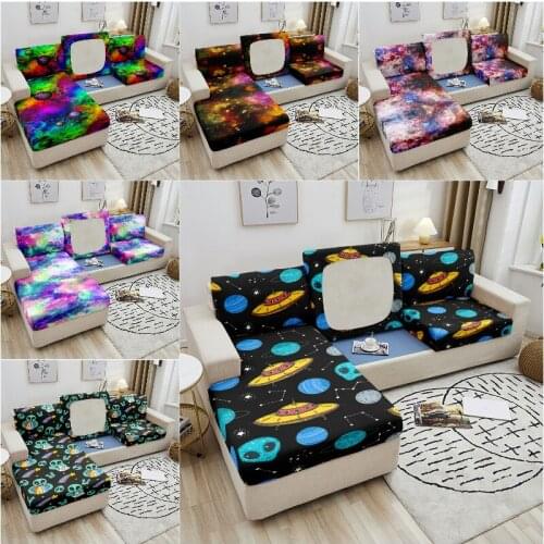 Alien Galaxy Corner Sofa Seat Cover Stretch Sofa Silpvover Couch Cover Elastic Spandex Sofa Seat Cushion Covers Funda de Sofa
