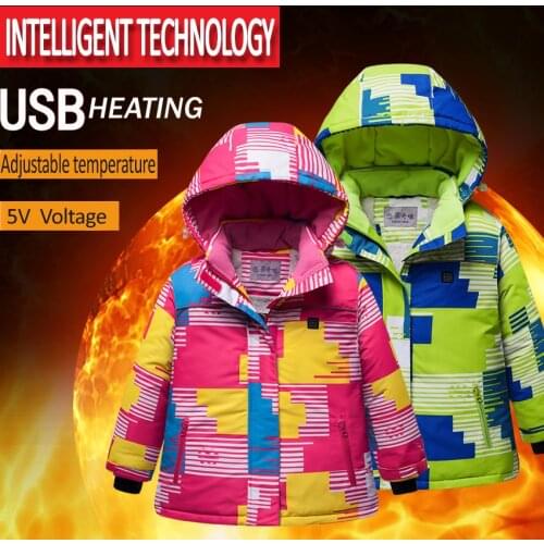 Children USB Charging Jacket Winter Heated Vest Warm Kids Heated Clothing Washable Polyester Soft Jacket Adolescent Safe Top