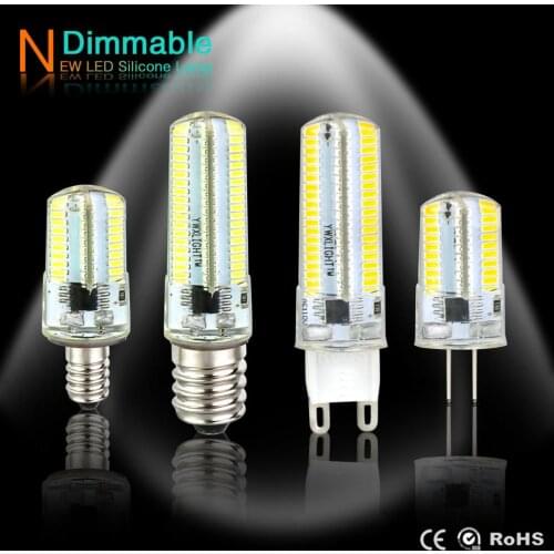AC 220V 110V Dimmable G9 LED G4 Silicone Bulb E14 E17 E11 E12 G8 3014 SMD 64/152LED Chandelier Candle Light Replace Halogen Lamp