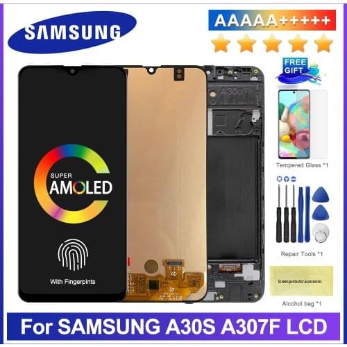 A30S Display Super AMOLED For Samsung Galaxy A30S A307G A307 A307FN LCD Touch Screen Digitizer Display Assembly Parts A307F LCD