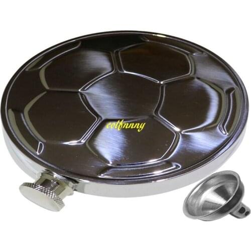 20sets/lot Fast shipping 4.5 OZ Stainless Steel Football Hip Flask Round Grade 304 Polished Crazy Pot with Funnel