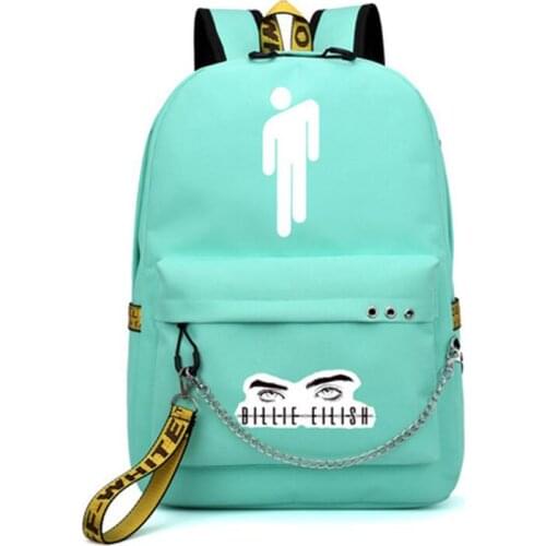 BILLIE EILISH Canvas Usb School Bags Girls Teenagers Backpack Women Bookbags Large Capacity Girl Laptop Backpack mochila escolar
