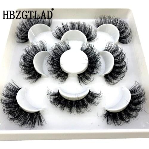 Personality false eyelashes 25mm lashes messy 3D mink lashes Smoke eyelashes 3pairs natural Long Thick false eyelashes extension