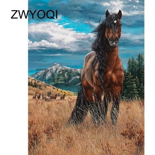 Full Square Diamond mosaic horse Grassland animal Full Round Diamond painting horse 5D DIY Diamond embroidery Cross stitch