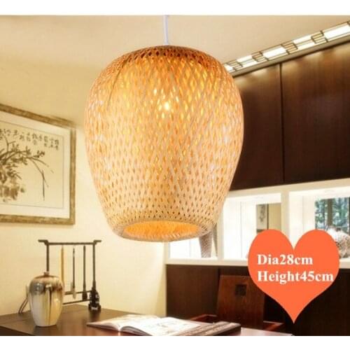Classical rustic hand knitting bamboo Pendant Lights Southeast Asia style natural E27 LED lamp for porch&parlor&stairs LHDD020
