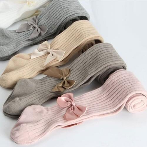 Girls Tights Princess Bowknet Baby Girls One-Piece Pantyhose Baby Tights New Style Trousers Lace Stocking