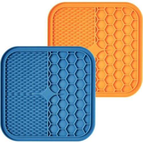 Mat For Dogs Cats Slow Food Bowls New Pet Dog Feeding Food Bowl Silicone Dog Feeding Lick Pad Dog Slow Feeders Treat Dispensing