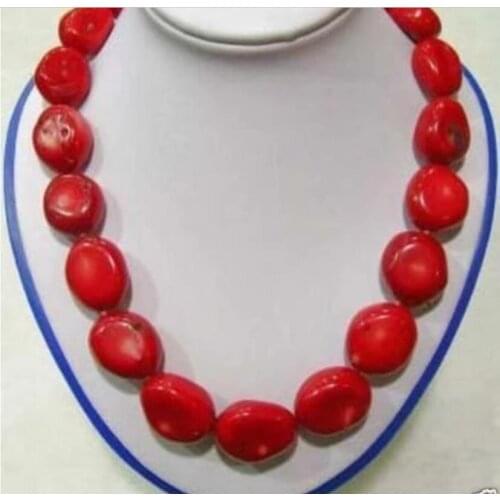 Beautiiful 25" Tibet Red Coral large beads Necklace