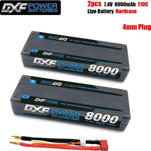 DXF 8000mAh 4mm Lipo Battery 7.4V 110C/220C 2S LiPo RC Battery Deans XT60 EC5 for RC Evader BX Car Truck Truggy Buggy Helicopter