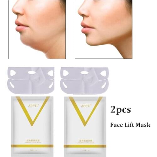 2pcs 4D Face Lift Slimming Mask V Line Chin Up Patch Reduce Double Chin Tape Neck Firming Shape Mask BR US Do Dropshipping