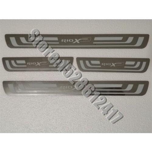 For KIA RIO X-line XLine 2015-2019 2020 Car Door Sill Scuff Plate Trim Threshold Pedal Sticker Protector Car Styling Accessories