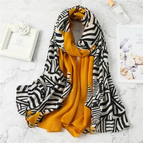 2020 New Cotton Scarf Design Zebra Patten Hijab Women Large Shawl Wraps Foulard Female Pashmina Spring and Autumn Scarves