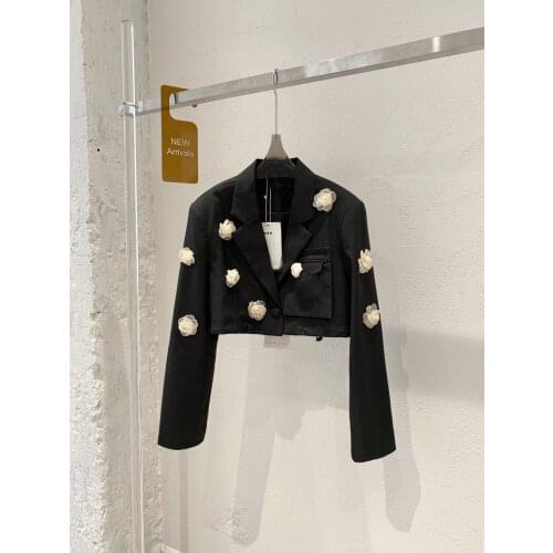 New 2021AW Autumn Women Flower Short Blazer Female High Quality Jacket Coat For Ladies Ddxgz2 7.01