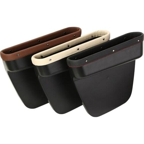 New Car Seat Crevice Storage Box Leakproof Plug Interior Decoration Leather Auto Seat Gap Filler Pockets Organizer Box For BMW