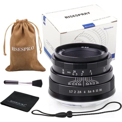 RISESPRAY Camera Lenses 35mm f1.7 Lens APS-C Fixed Focus Lens For Fuji FX Mount Hot Sale Free Shipping BLACK