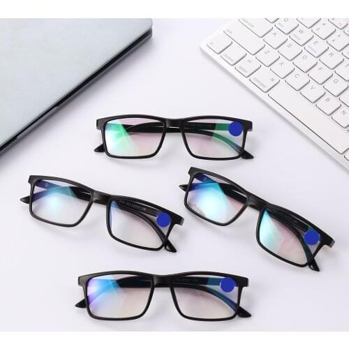 1PC TR90 Frame Reading Glasses Progressive Multifocal Lens Unisex Anti-Blue Light Hyperopia Diopter Spectacles Practical Eyewear