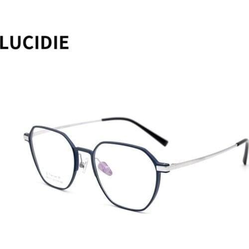 LUCIDIE 2021 Optical Clear Lens Glasses Frame Men Ultralight IP Titanium Eyeglasses Women Square Big Frame Prescription Eyewear