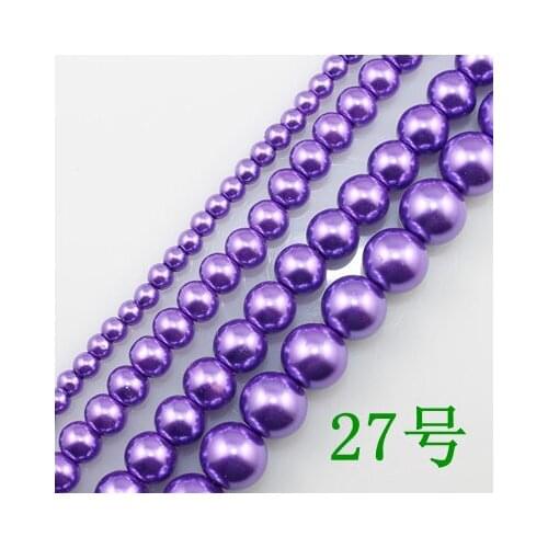 Wholesale Purple Imitation Glass Pearl Beads Round Spacer Loose Pearls DIY Jewelry Accessories 4.6.8.10.12.14mm GL-19