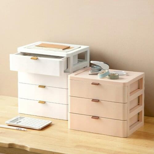 Simple Indoor Desktop Box Storage Cabinet Drawer Type Cosmetic Bedside Medicine Office Documents Student Utensils