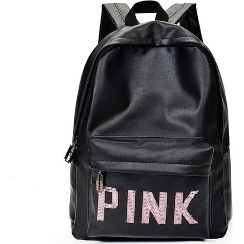 PINK Designer Women Travel Backpack High Quality Soft PU Leather Wateproof Backpack Fashion Girls School Bag