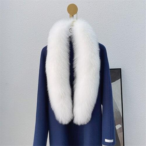 Luxury Real Fox Fur Scarf Collar Women Coat Detachable Natural Whole Skin Fox Fur Scarves Winter Genuine Warm With Clip Shawl