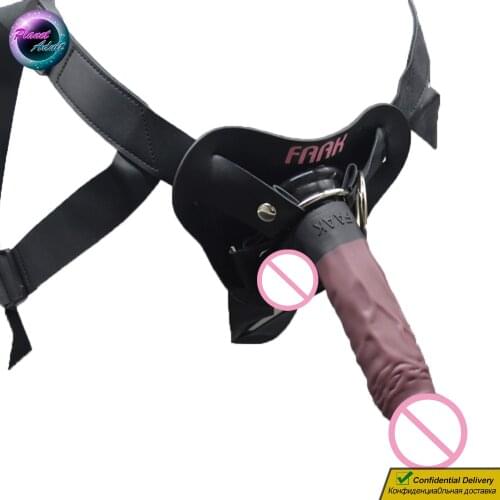 FAAK 23cm Strapon Silicone Dildo Realistic Penis Female Masturbator Sex Toys for Women Lesbian Gay Pussy Prostate BDSM Games