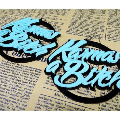 2021 Women Punk Earrings BITCH Pandent Earrings Charm Hip Hop Girls Gift Cute Stud acrylic jewelry Evening Party Earring