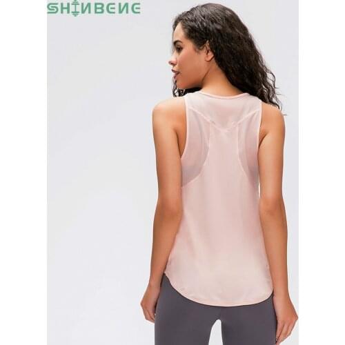 SHINBENE Ultra Thin Breathable Loose Workout Yoga Sport Vest Women Quick Dry Lightweight Running Gym Tanks Top Sleeveless Shirts