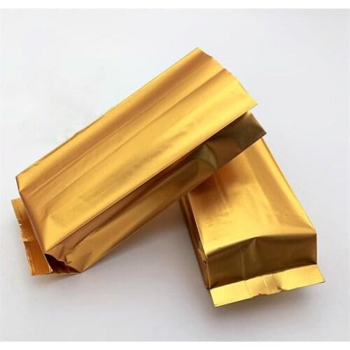 Golden Vacuum Sealer Aluminum Foil Storage Bag Coffee Tea Packaging Food Heat Sealing Bag Kitchen Supplies 50pcs/lot
