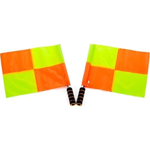 1Pair(2Pcs) Sport Football Referee Flag Soccer Judge Sideline Fair Play Use Sports Match Football