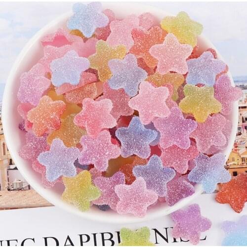 10Pcs Flatback Resin Cabochons Simulation Candy Star Resin Cabochon Scrapbooking Embellishment DIY Accessories Decoration