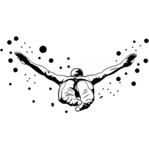 15.3CM*7.9CM Interesting Swimming Sports Car Stickers Vinyl Decal Silhouette Decor S9-0685