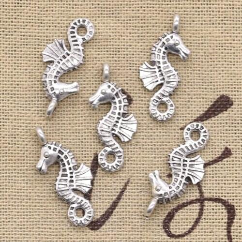 20pcs Charms Hippocampus Seahorse 23x11mm Antique Silver Color Pendants DIYCrafts Making Findings Handmade Tibetan Jewelry