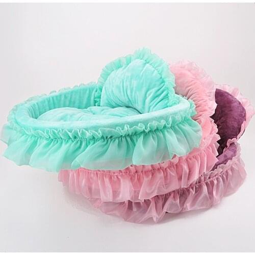 2018 Lovely Dog Kennels Princess Bed Cat Bed Kennel Mat Cave Warm Soft House Sofas Dream Nest Pet Beds